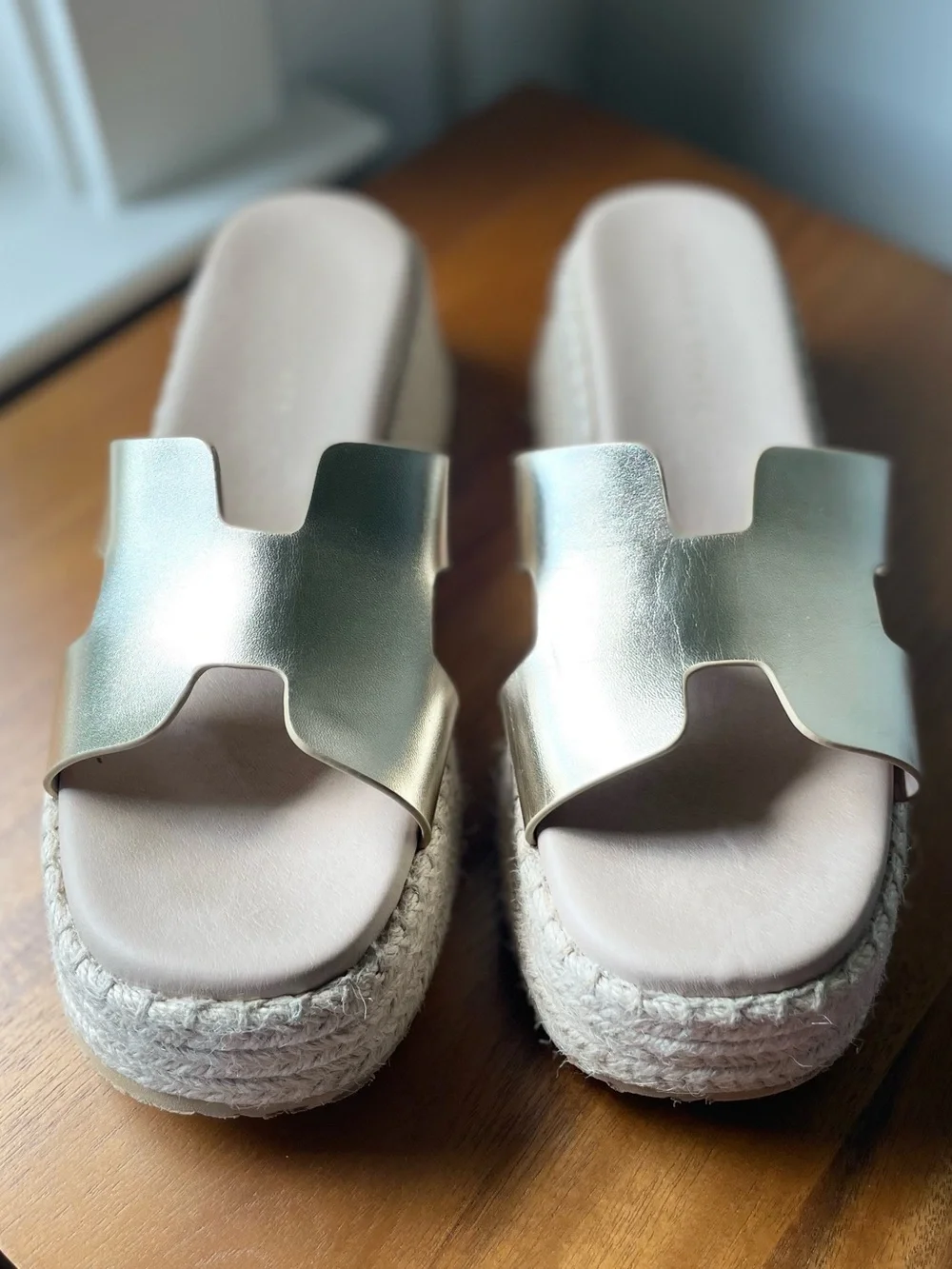 Altar'd State Viviann H-Band Platform Sandals - Gold - 8.5